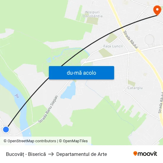 Harta de Bucovăț - Biserică către Departamentul de Arte