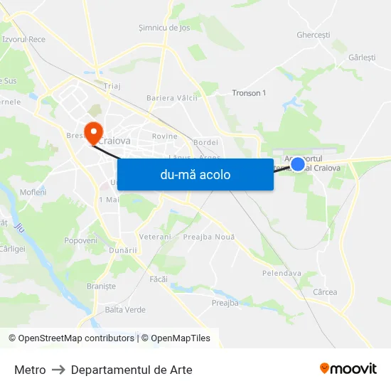 Harta de Metro către Departamentul de Arte