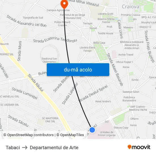 Harta de Tabaci către Departamentul de Arte