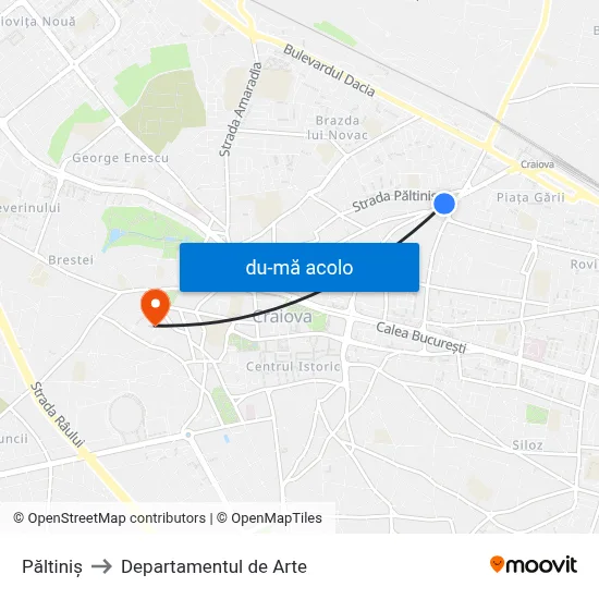 Harta de Păltiniș către Departamentul de Arte