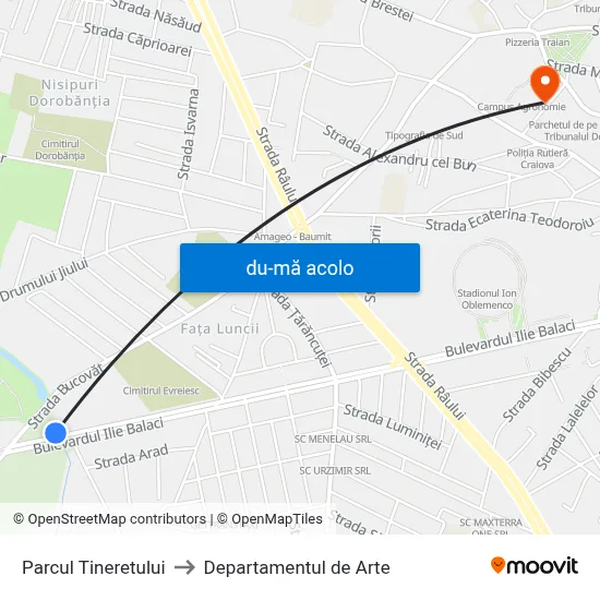 Harta de Parcul Tineretului către Departamentul de Arte