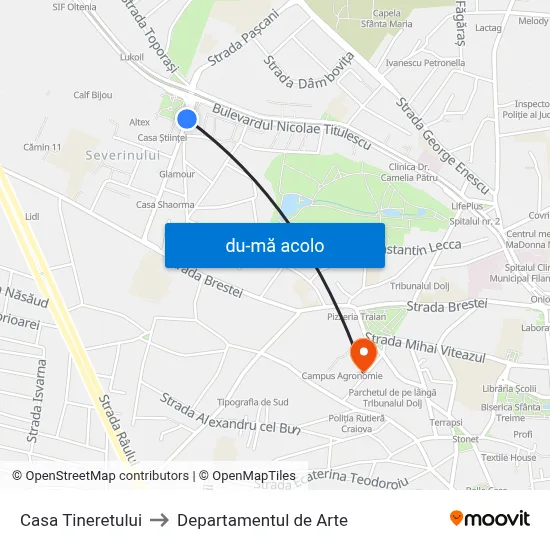 Harta de Casa Tineretului către Departamentul de Arte