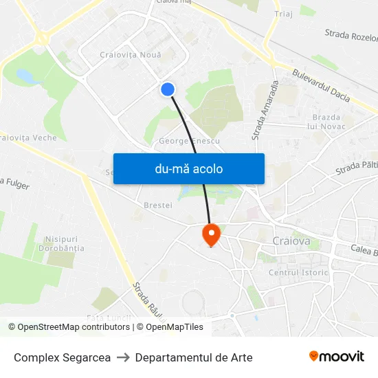 Harta de Complex Segarcea către Departamentul de Arte