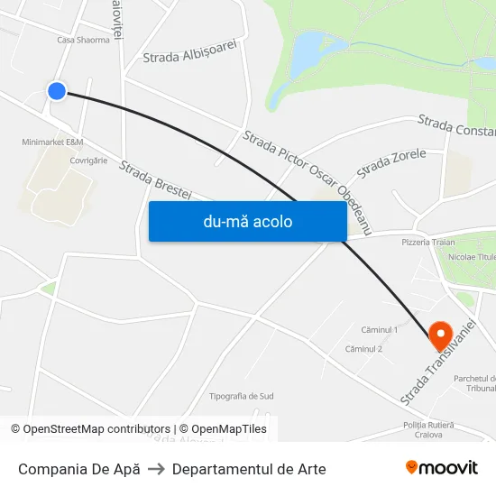 Harta de Compania De Apă către Departamentul de Arte