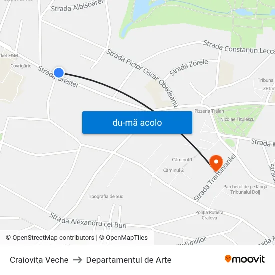 Harta de Craioviţa Veche către Departamentul de Arte