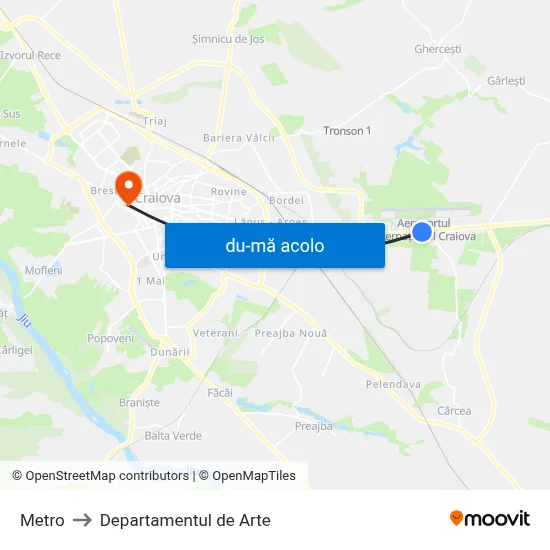 Harta de Metro către Departamentul de Arte