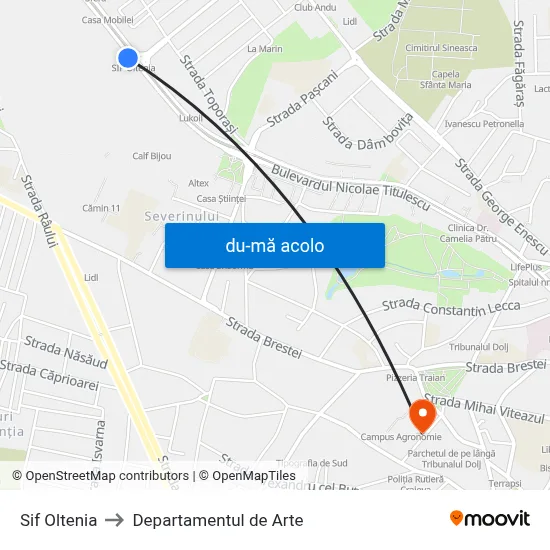 Harta de Sif Oltenia către Departamentul de Arte