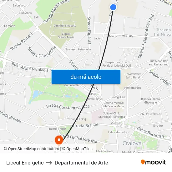 Harta de Liceul Energetic către Departamentul de Arte