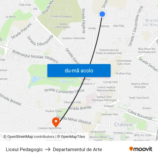 Harta de Liceul Pedagogic către Departamentul de Arte