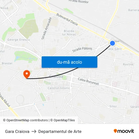 Harta de Gara Craiova către Departamentul de Arte