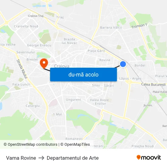 Harta de Vama Rovine către Departamentul de Arte