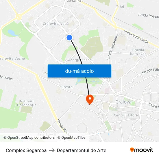 Harta de Complex Segarcea către Departamentul de Arte