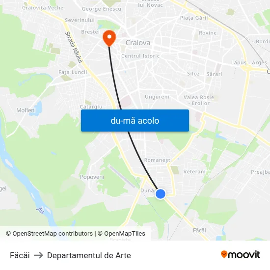 Harta de Făcăi către Departamentul de Arte