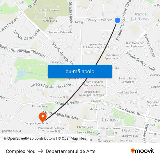 Harta de Complex Nou către Departamentul de Arte