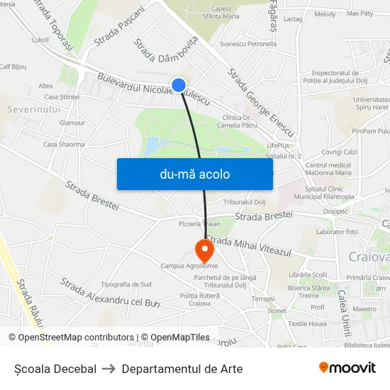 Harta de Şcoala Decebal către Departamentul de Arte