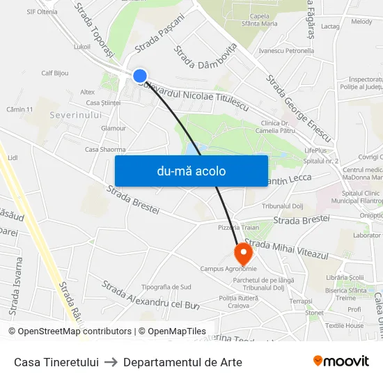 Harta de Casa Tineretului către Departamentul de Arte