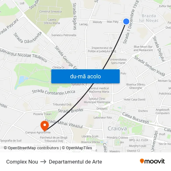 Harta de Complex Nou către Departamentul de Arte