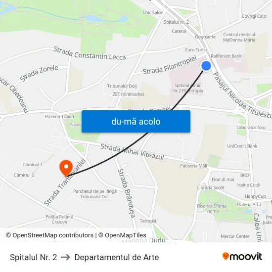 Harta de Spitalul Nr. 2 către Departamentul de Arte