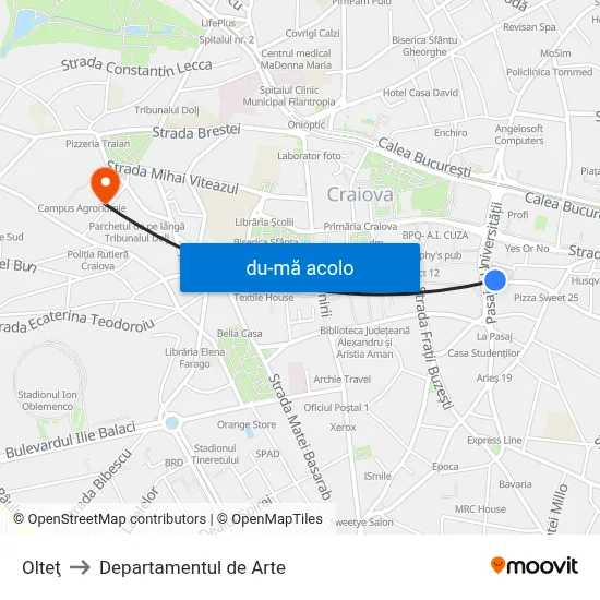 Harta de Olteţ către Departamentul de Arte