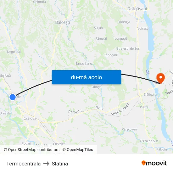 Harta de Termocentrală către Slatina