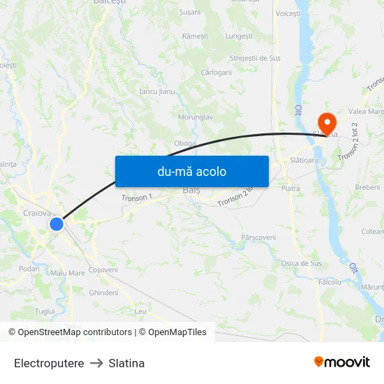 Harta de Electroputere către Slatina