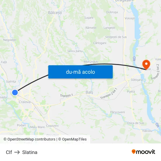 Harta de Clf către Slatina