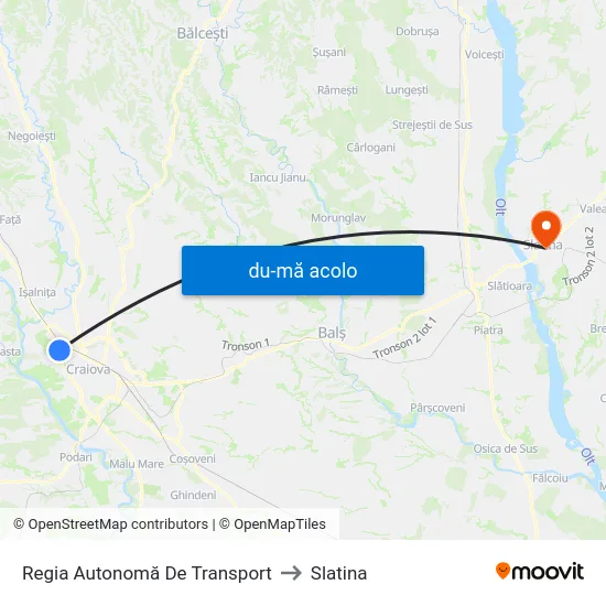 Harta de Regia Autonomă De Transport către Slatina