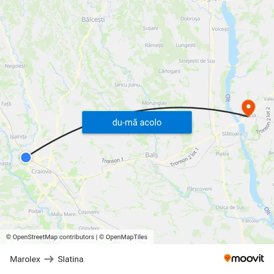 Harta de Marolex către Slatina