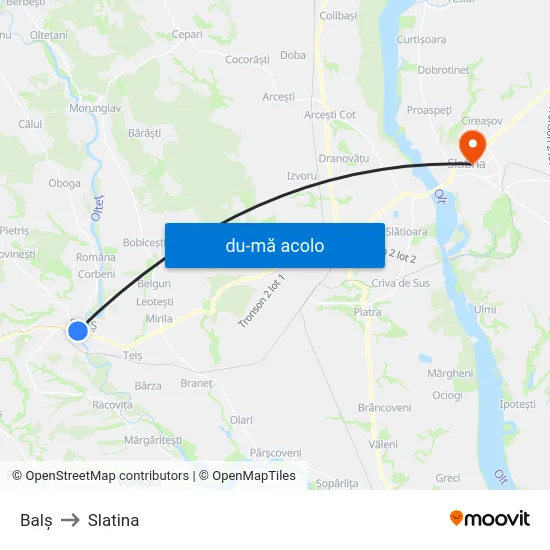 Harta de Balș către Slatina