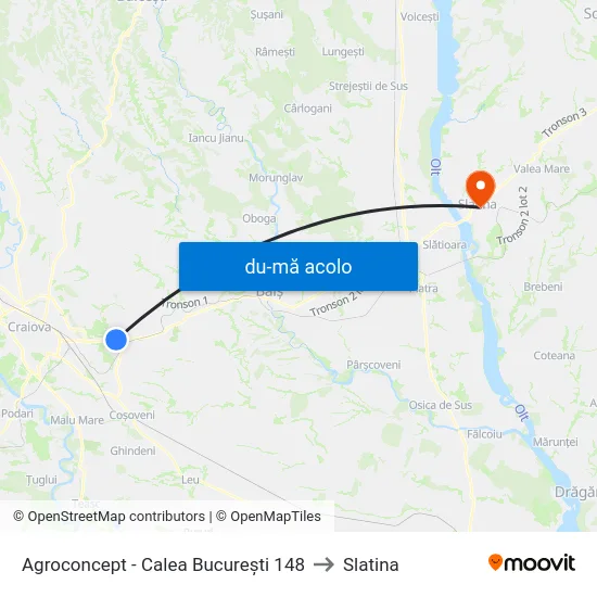 Harta de Agroconcept - Calea București 148 către Slatina