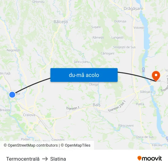 Harta de Termocentrală către Slatina