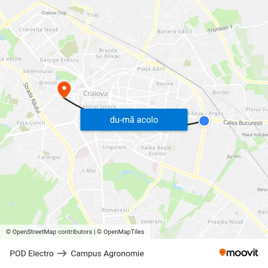 Harta de POD Electro către Campus Agronomie