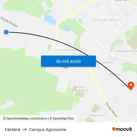 Harta de Fântână către Campus Agronomie