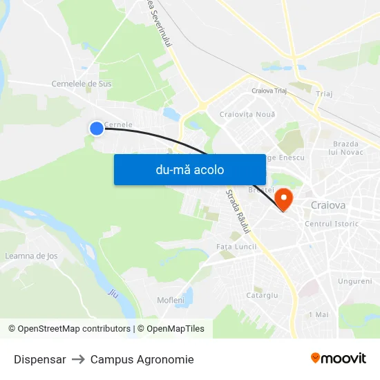 Harta de Dispensar către Campus Agronomie