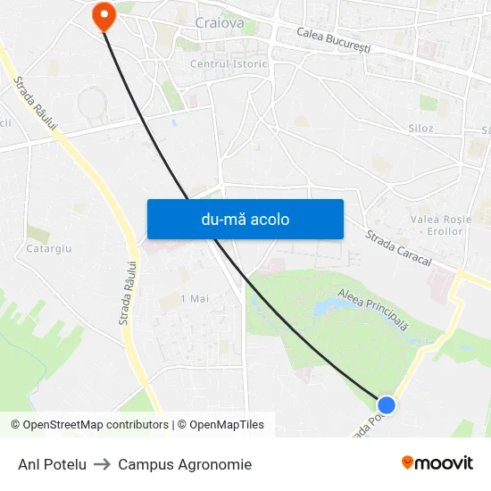 Harta de Anl Potelu către Campus Agronomie