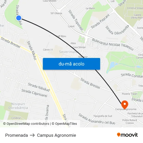 Harta de Promenada către Campus Agronomie