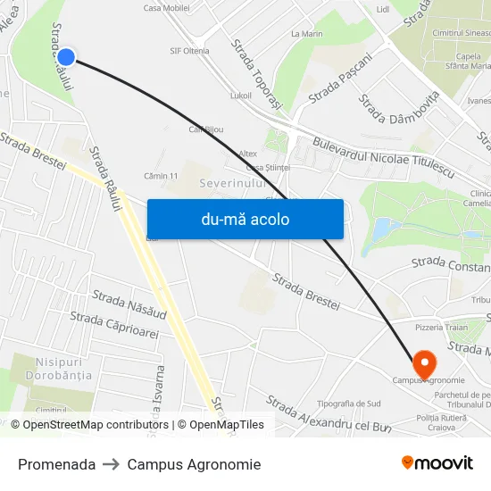 Harta de Promenada către Campus Agronomie