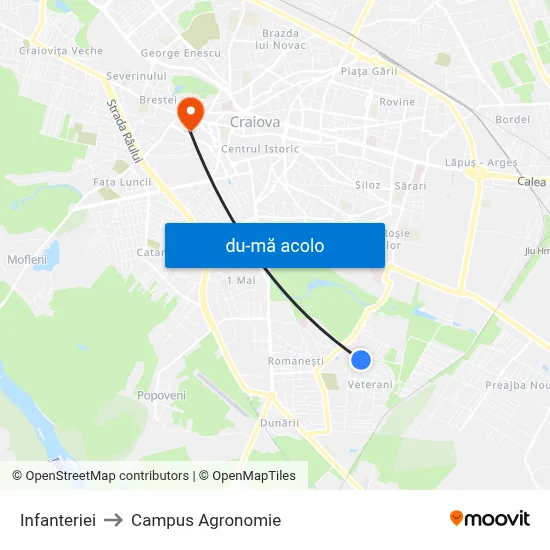 Harta de Infanteriei către Campus Agronomie