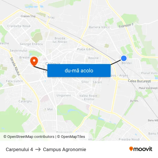 Harta de Carpenului 4 către Campus Agronomie