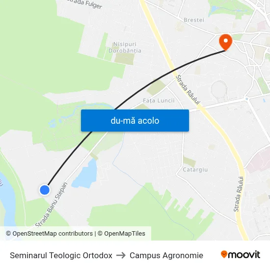 Harta de Seminarul Teologic Ortodox către Campus Agronomie