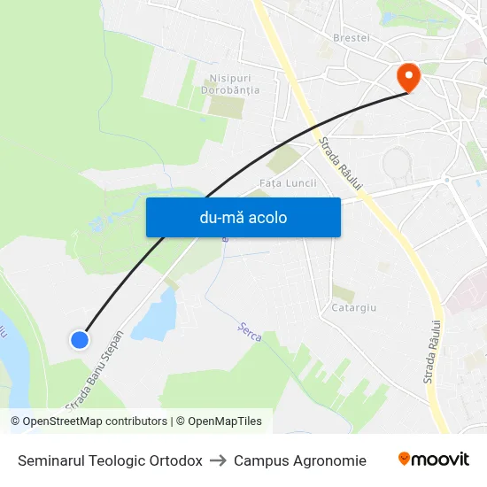 Harta de Seminarul Teologic Ortodox către Campus Agronomie