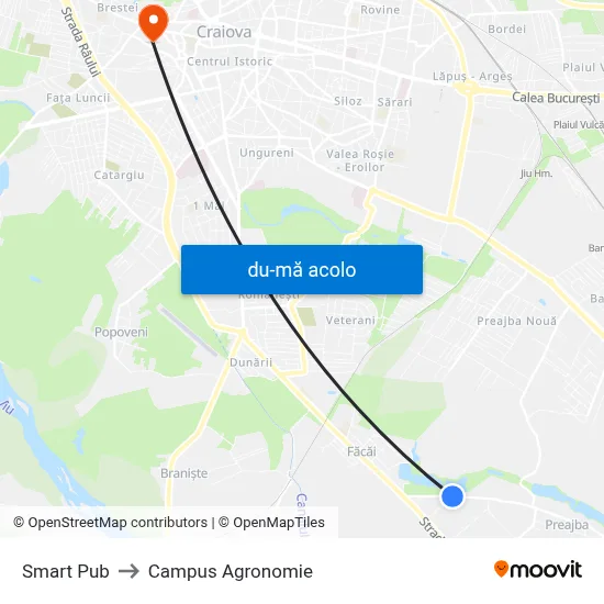 Harta de Smart Pub către Campus Agronomie