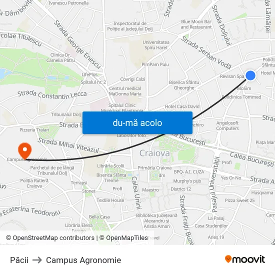 Harta de Păcii către Campus Agronomie