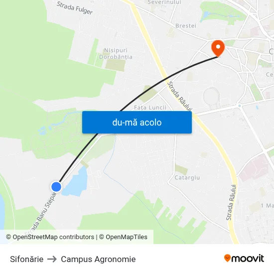 Harta de Sifonărie către Campus Agronomie