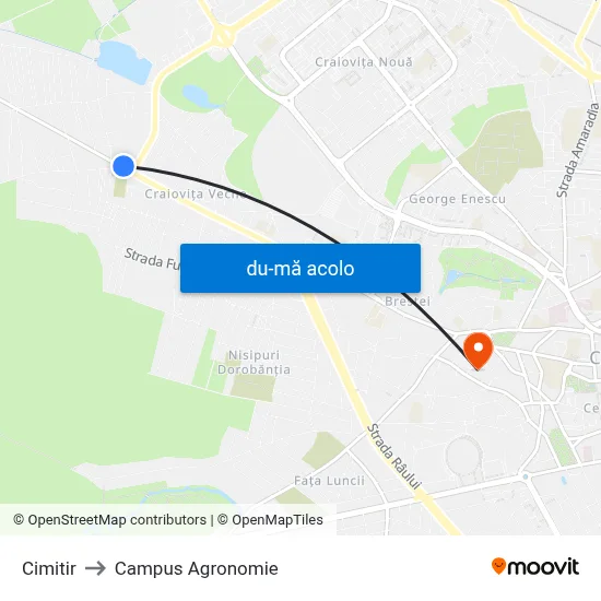 Harta de Cimitir către Campus Agronomie