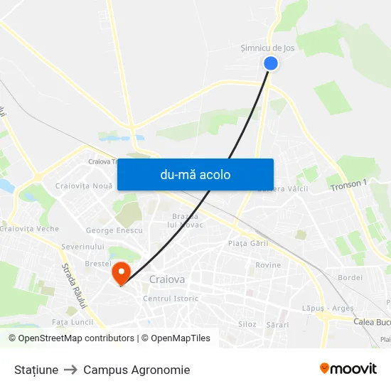 Harta de Stațiune către Campus Agronomie