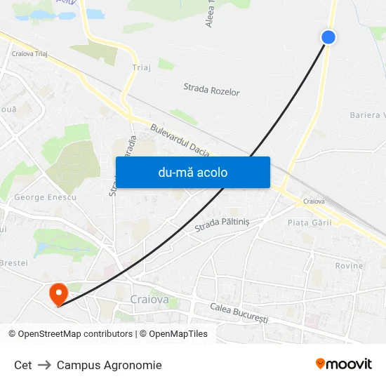 Harta de Cet către Campus Agronomie