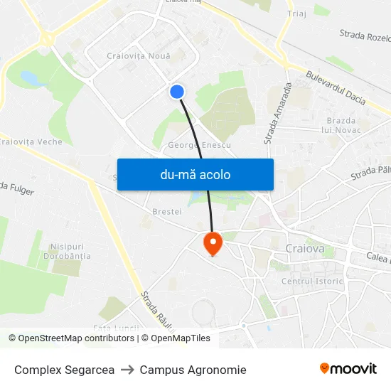 Harta de Complex Segarcea către Campus Agronomie