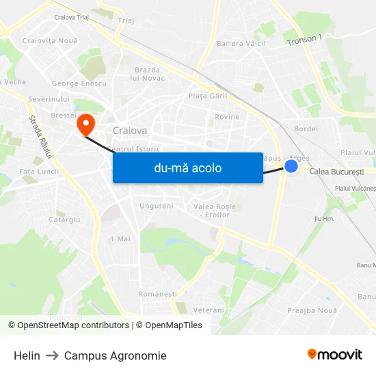 Harta de Helin către Campus Agronomie