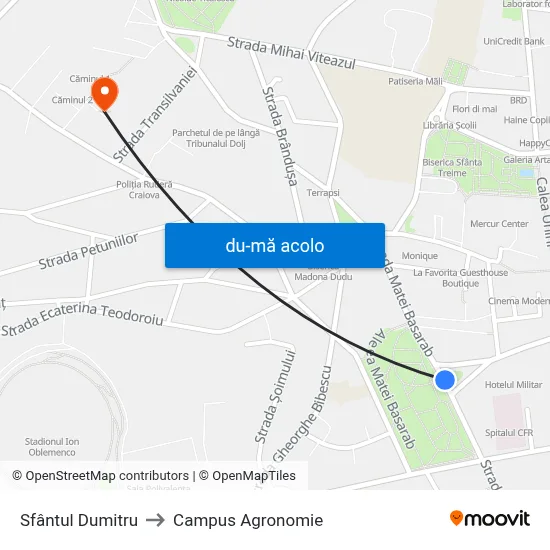 Harta de Sfântul Dumitru către Campus Agronomie